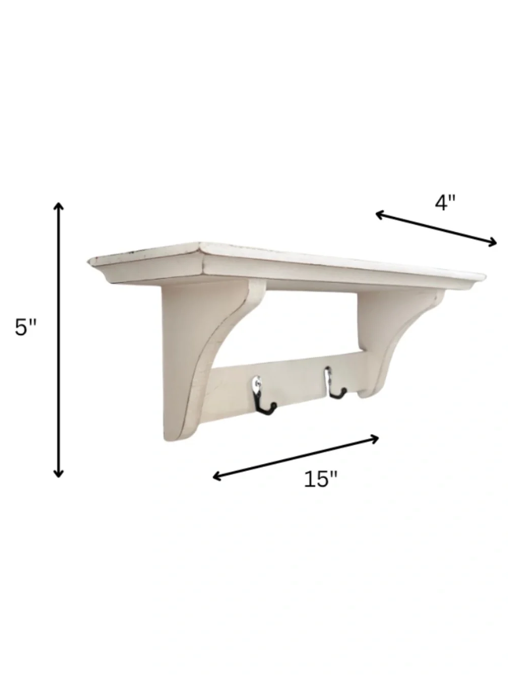 White Wall Shelf With Hooks